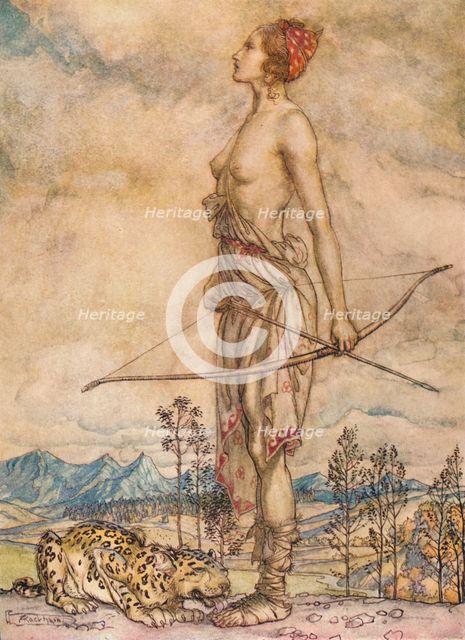 'The Huntress Diane', c1920. Artist: Arthur Rackham.