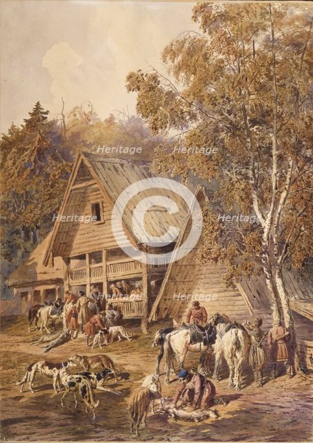 The Huntsmen, 1863. Artist: Sokolov, Pyotr Petrovich (1821-1899)