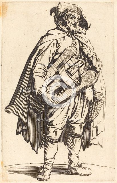 The Hurdy-Gurdy Player, c. 1622. Creator: Jacques Callot.
