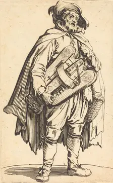 The Hurdy-Gurdy Player, c. 1622. Creator: Jacques Callot