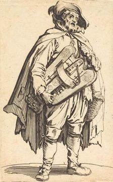 The Hurdy-Gurdy Player, c. 1622. Creator: Jacques Callot