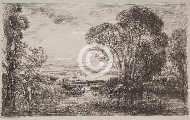 The Hydraulic Machine, original impression 1862, printed in 1921. Creator: Charles François Daubigny (French, 1817-1878).