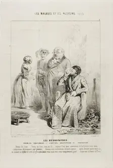 The Hydropaths: First Treatment (plate 1), 1843. Creator: Charles Emile Jacque