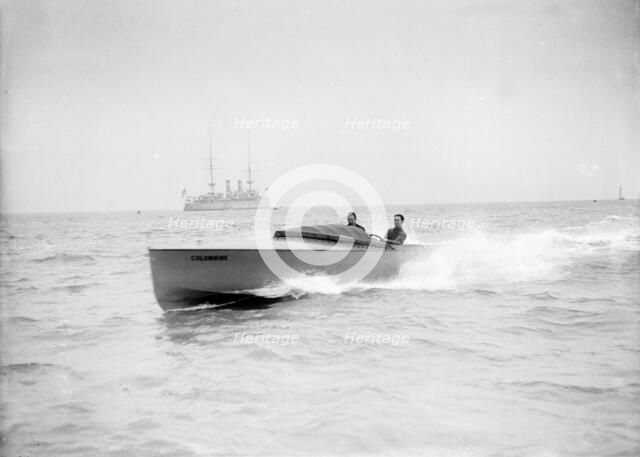 The hydroplane 'Columbine' under way. Creator: Kirk & Sons of Cowes.