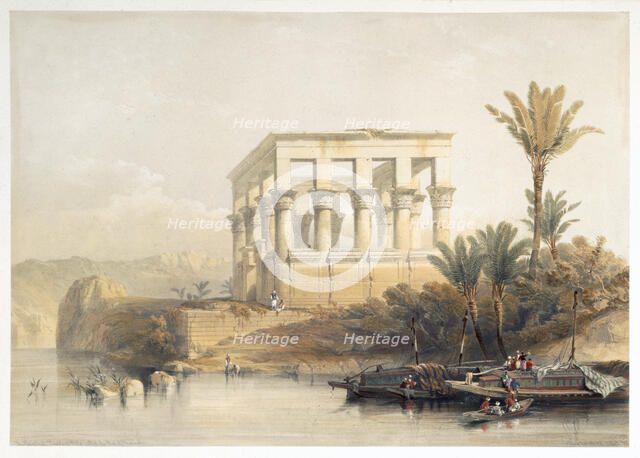 The Hypaethral Temple at Philae, called the Bed of Pharaoh, Egypt, 1849. Artist: David Roberts