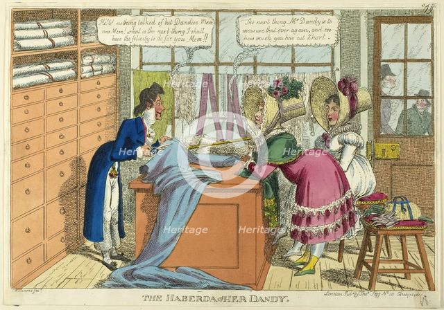 The Haberdasher Dandy, 1817-20. Creator: Charles Williams.