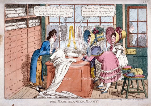 'The haberdasher dandy', London, c1818. Artist: C Williams
