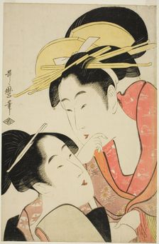 The Habit of Criticizing Others (Ta o soshiru kuse), from the series "Seven Bad Habits...c. 1797. Creator: Kitagawa Utamaro