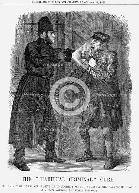'The "Habitual Criminal" Cure', 1869. Creator: John Tenniel.