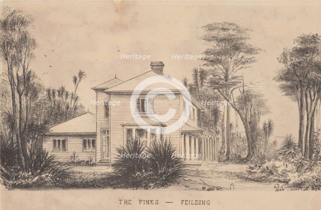 The Halcombe's house, "The Pines", at Feilding, 1878. Creator: Edith Stanway Halcombe.