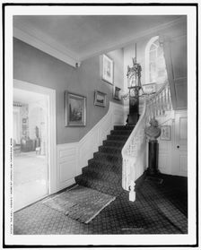 The Hall, Craigie, home of Longfellow, Cambridge, Mass., c.between 1910 and 1920. Creator: Unknown