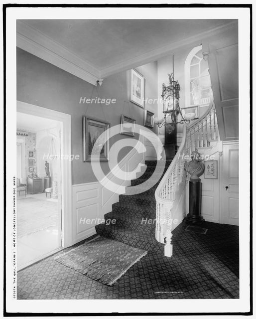 The Hall, Craigie, home of Longfellow, Cambridge, Mass., c.between 1910 and 1920. Creator: Unknown.