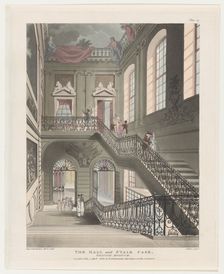 The Hall and Stair Case, British Museum, April 1, 1808., April 1, 1808. Creator: J. Bluck