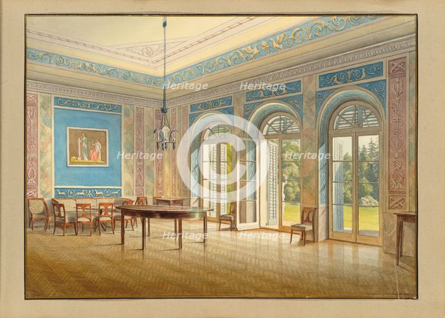 The hall in the garden pavilion of Teplitz Castle, 1832. Creator: Croll; Carl Robert (1800-1863).