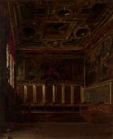 The Hall of Ambassadors in the Doge's Palace in Venice, 1873. Creator: Wladyslaw Czachorski