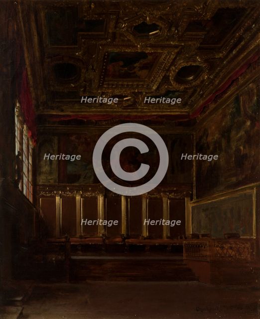 The Hall of Ambassadors in the Doge's Palace in Venice, 1873. Creator: Wladyslaw Czachorski.