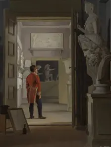 The Hall of Antiquities at Charlottenborg Palace, Copenhagen, 1830. Creator: Adam August Müller