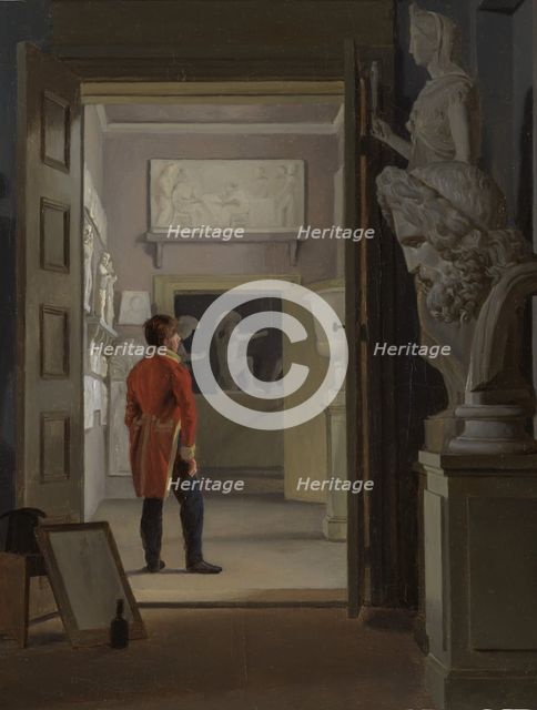 The Hall of Antiquities at Charlottenborg Palace, Copenhagen, 1830. Creator: Adam August Müller.