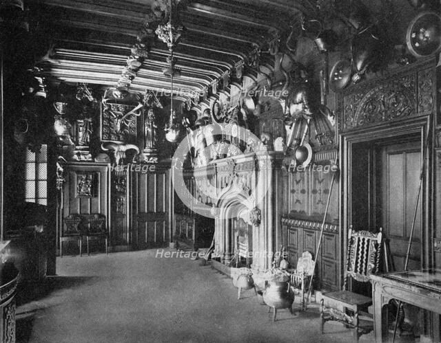 The hall of Abbotsford Hall, near Melrose, Scotland, 1924-1926. Artist: WA Mansell