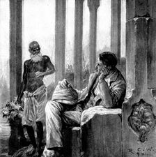 The Hall of Audience: It was an old man with a shaven head, and a very clean saffron cloth..., 1898. Creator: Unknown