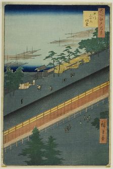 The Hall of Thirty-Three Bays at Fukagawa (Fukagawa Sanjusangendo), from the series..., 1857. Creator: Ando Hiroshige