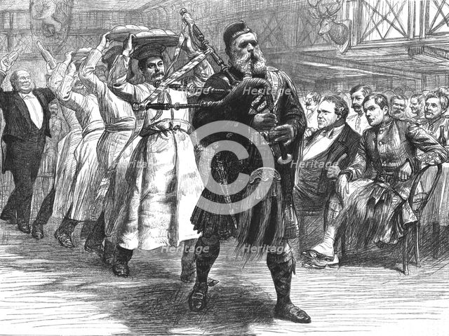 '' The Hallowe'en Dinner of the London Scottish Volunteers -- Bringing in the Haggis ', 1891. Creator: William Lockhart Bogle.