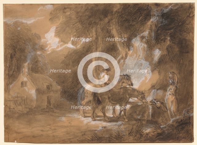 The Halt at the Spring. Creator: Thomas Barker (British, 1769-1847), attributed to.