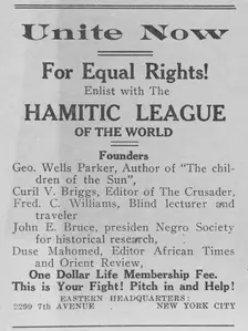 The Hamitic League of the World, 1918-1922. Creator: Unknown