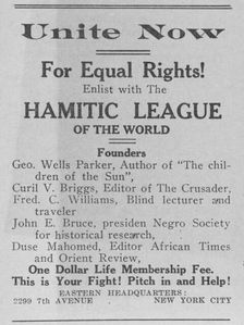 The Hamitic League of the World, 1918-1922. Creator: Unknown