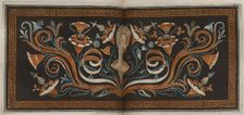 The Hamilton Vase: Colour plate of woman's head among plant motifs, 1766 [-1767]. Creator: Unknown