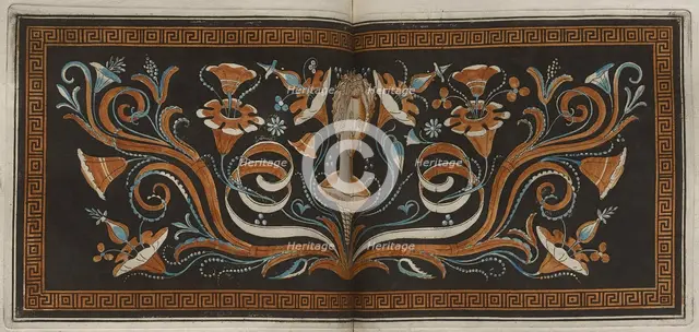 The Hamilton Vase: Colour plate of woman's head among plant motifs, 1766 [-1767].  Creator: Unknown.