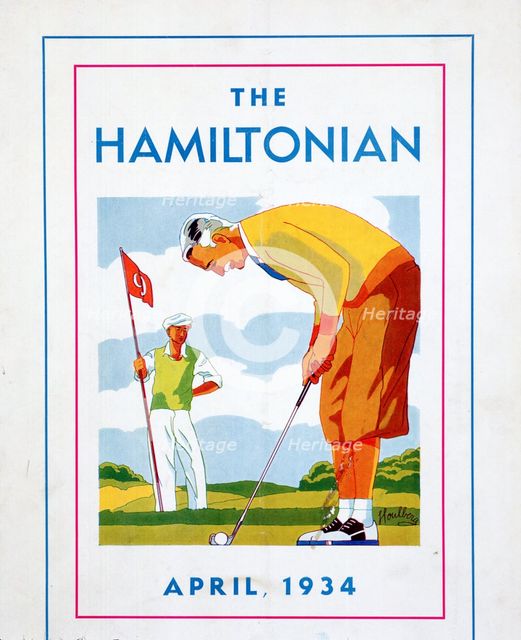 'The Hamiltonian', Illustration of golfer putting, April 1934. Creator: Unknown.