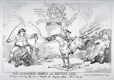 The Hanoverian horse and British lion 1784. Artist: Thomas Rowlandson
