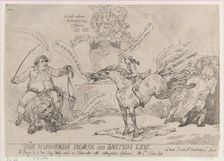 The Hanoverian Horse and British Lion, March 31, 1784., March 31, 1784. Creator: Thomas Rowlandson