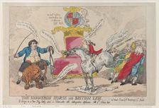 The Hanoverian Horse and British Lion, March 31, 1784., March 31, 1784. Creator: Thomas Rowlandson