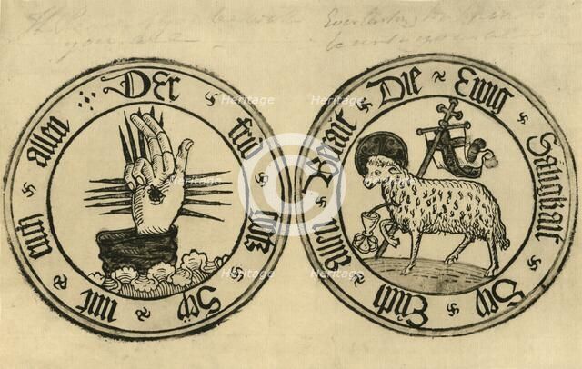 'The Hand of God and Agnus Dei', 1915. Creator: Unknown.