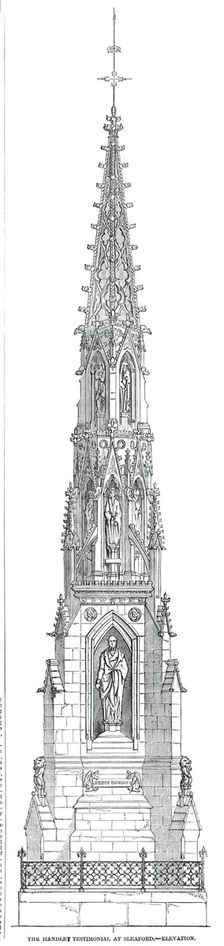 The Handley Testimonial at Sleaford - Elevation, 1850. Creator: Unknown