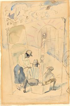 The Handsome Barber, c. 1914-1920. Creator: Jules Pascin