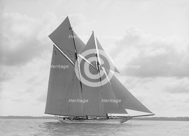 The handsome racing schooner 'Waterwitch', 1911. Creator: Kirk & Sons of Cowes.