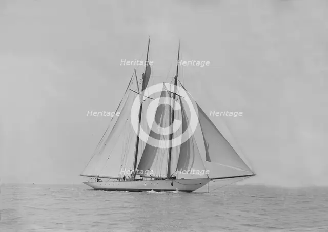 The handsome racing schooner 'Waterwitch', 1911. Creator: Kirk & Sons of Cowes.