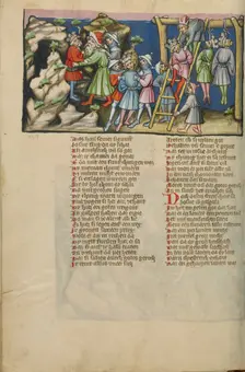 The Hanging of the Five Kings; Weltchronik, about 1400-1410. Creator: Unknown