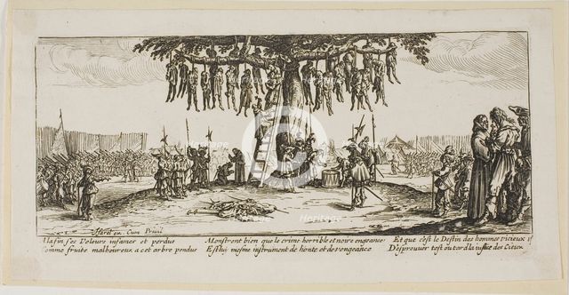 The Hanging, plate eleven from The Large Miseries of War, n.d. Creator: Gerard van Schagen.