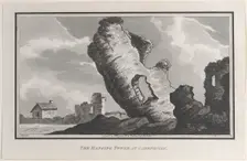 The Hanging Tower at Caerphilly, from "Remarks on a Tour to North and South Wales, 1800. Creator: John Hill