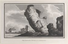 The Hanging Tower at Caerphilly, from "Remarks on a Tour to North and South Wales, 1800. Creator: John Hill