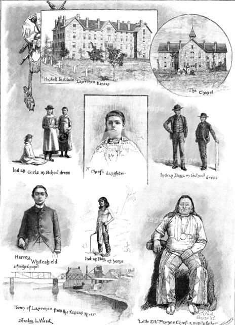 The Haskell Institute, a training college for Indians, at Lawrence, in Kansas, 1890. Creator: P Naumann.