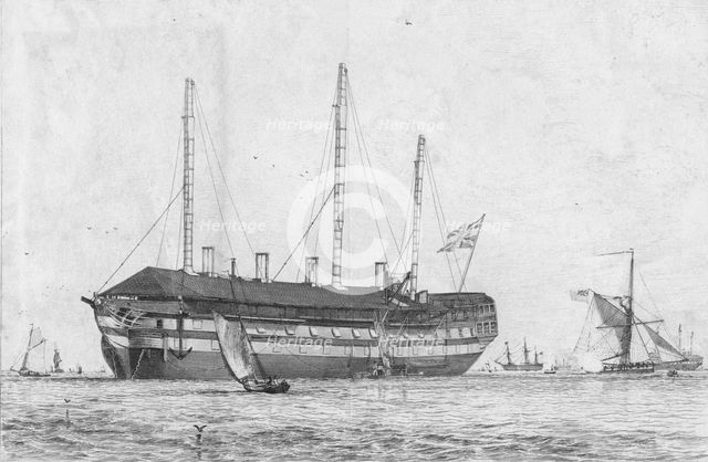'The Hastings. Seventy Four', 1829.  Creator: Edward William Cooke.