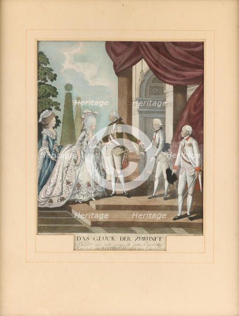 The happiness of the future: Emperor Joseph II, Archduke Franz and his bride Elisabeth..., 1786. Creator: Loeschenkohl; Johann Hieronymus (1753-1807).