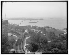 The Harbor and Battery Park, New York, N.Y., c1908. Creator: Unknown