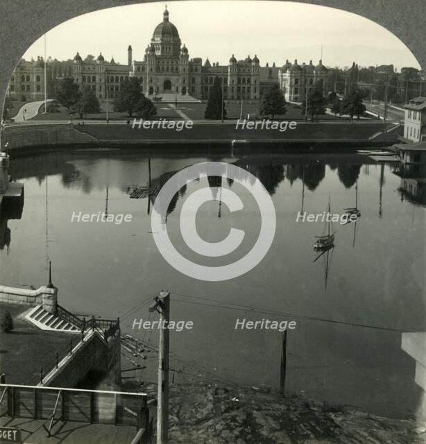 'The Harbor and Parliament Buildings at Victoria, B.C., Canada', c1930s. Creator: Unknown.