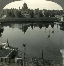 The Harbor and Parliament Buildings at Victoria, B.C., Canada c1930s. Creator: Unknown